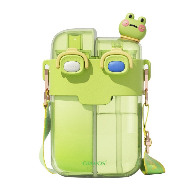 530/780ml Outdoors Water Bottle Kids with Straw Cartoon BPA Free Leak Proof School Drink Bottle for Children Healthy Plastic