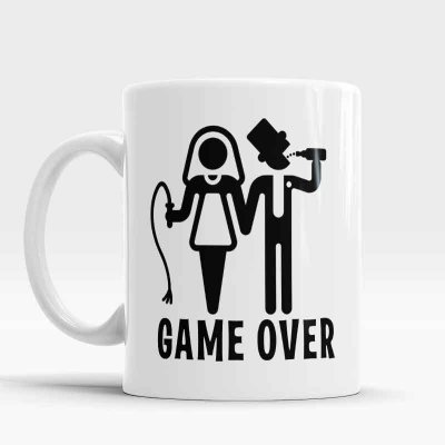 Game Over Mugs Husband Wife Couple Cups Office Cup Porcelain Coffee Ceramic Tea Cups
