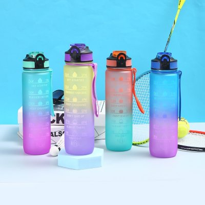 Portable Water Bottle Motivational Sports 1000ml Water bottle with Time Marker Leak-proof Cup for Outdoor Sport Fitness BPA Free