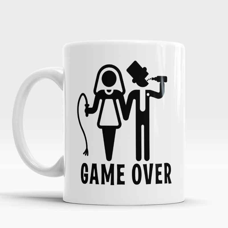 Game Over Mugs Husband Wife Couple Cups Office Cup Porcelain Coffee Ceramic Tea Cups