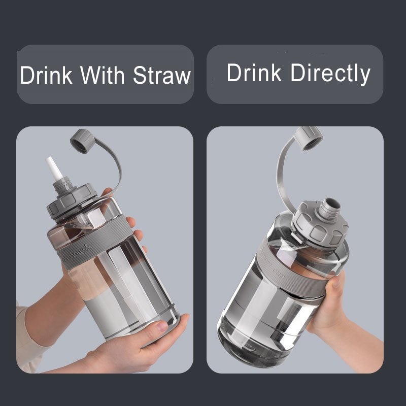2 Liter Big Water Bottle With Straw 2L/1.5L/1L/0.6L Large Capacity School Gym Sports Drinking Bottles BPA Free Fitness