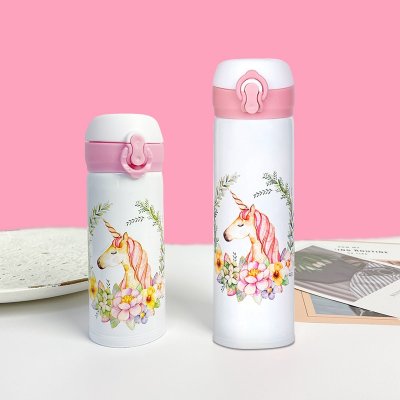 Cute Unicorn Vacuum Flasks Bouncing Lid Vacuum Cup Stainless Steel Thermal Insulation Water Bottle Portable Drinkware